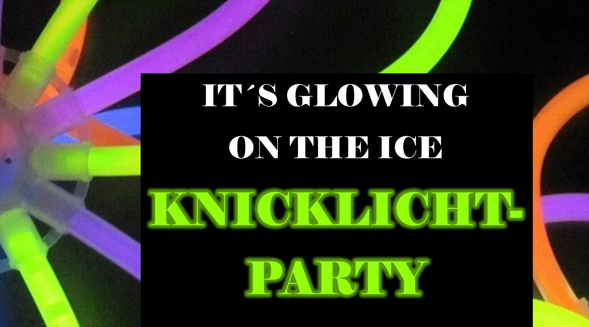 Leuchtende Party auf dem Eis